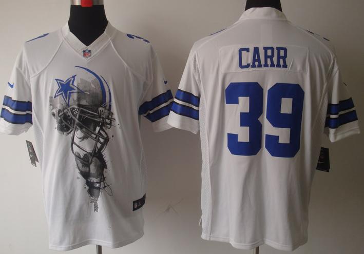 Nike Dallas Cowboys #39 Brandon Carr White Helmet Tri-Blend Limited NFL Jersey Cheap