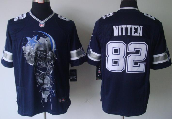 Nike Dallas Cowboys 82 Jason Witten Blue Helmet Tri-Blend Limited NFL Jersey Cheap