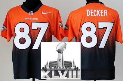 Nike Denver Broncos 87 Eric Decker Orange Blue Drift Fashion II Elite 2014 Super Bowl XLVIII NFL Jerseys Cheap