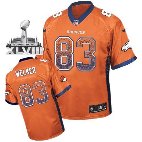 Nike Denver Broncos 83 Wes Welker Orange Drift Fashion Elite 2014 Super Bowl XLVIII NFL Jerseys Cheap