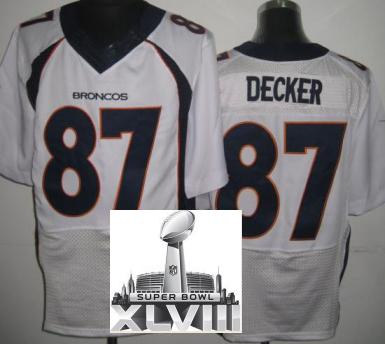 Nike Denver Broncos 87 Eric Decker White Elite 2014 Super Bowl XLVIII NFL Jerseys New Style Cheap