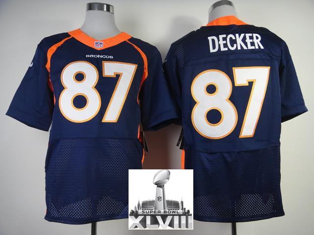 Nike Denver Broncos 87 Eric Decker Blue Elite 2014 Super Bowl XLVIII NFL Jerseys New Style Cheap
