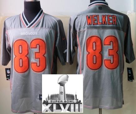 Nike Denver Broncos 83 Wes Welker Elite Grey Vapor 2014 Super Bowl XLVIII NFL Jerseys Cheap