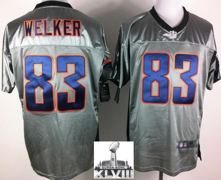 Nike Denver Broncos 83 Wes Welker Grey Shadow 2014 Super Bowl XLVIII NFL Jerseys Cheap