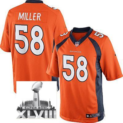 Nike Denver Broncos 58 Von Miller Orange Limited 2014 Super Bowl XLVIII NFL Jerseys New Style Cheap