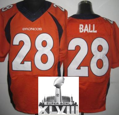 Nike Denver Broncos 28 Montee Ball Orange Elite 2014 Super Bowl XLVIII NFL Jerseys New Style Cheap