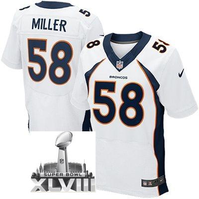 Nike Denver Broncos 58 Von Miller White Elite 2014 Super Bowl XLVIII NFL Jerseys New Style Cheap