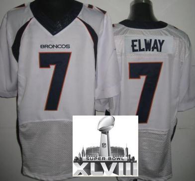 Nike Denver Broncos 7 John Elway White Elite 2014 Super Bowl XLVIII NFL Jerseys New Style Cheap