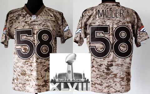 Nike Denver Broncos 58 Von Miller Camo US Mccuu 2014 Super Bowl XLVIII NFL Jerseys Cheap