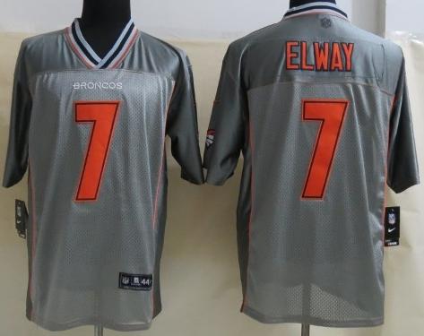 Nike Denver Broncos 7 John Elway Elite Grey Vapor NFL Jersey Cheap