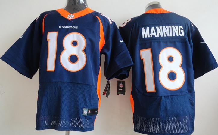 Nike Denver Broncos 18 Peyton Manning Blue Elite NFL Jerseys 2013 New Style Cheap