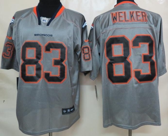 Nike Denver Broncos 83 Wes Welker Grey Light Out Elite NFL Jerseys Cheap