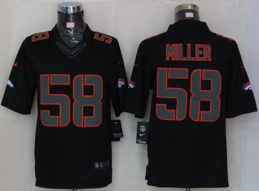 Nike Denver Broncos 58# Von Miller Black Impact Game LIMITED NFL Jerseys Cheap