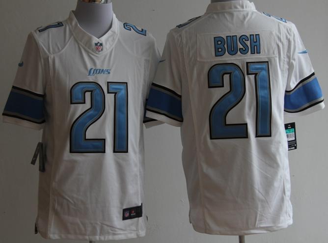 Nike Detroit Lions 21 Reggie Bush White LIMITED NFL Jerseys Cheap