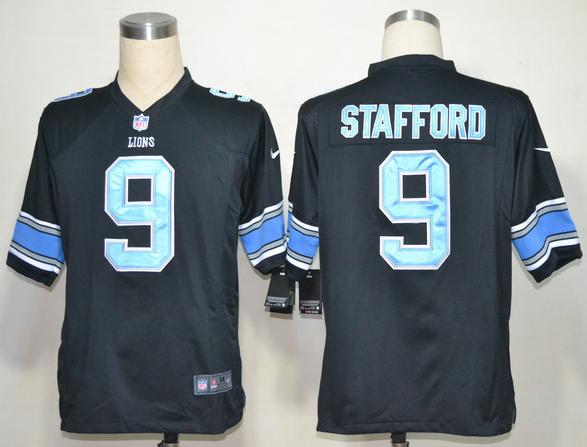 Nike Detroit Lions 9# Matthew Stafford Black Game NFL Jerseys Cheap