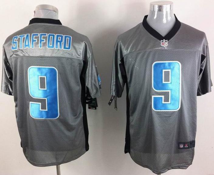 Nike Detroit Lions 9# Matthew Stafford Grey Shadow NFL Jerseys Cheap