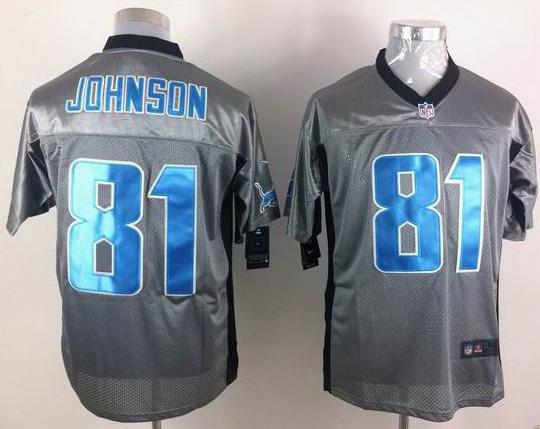 Nike Detroit Lions 81# Calvin Johnson Grey Shadow NFL Jerseys Cheap