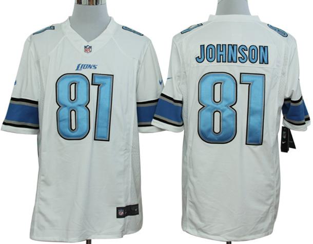 Nike Detroit Lions 81# Calvin Johnson White Game LIMITED NFL Jerseys Cheap