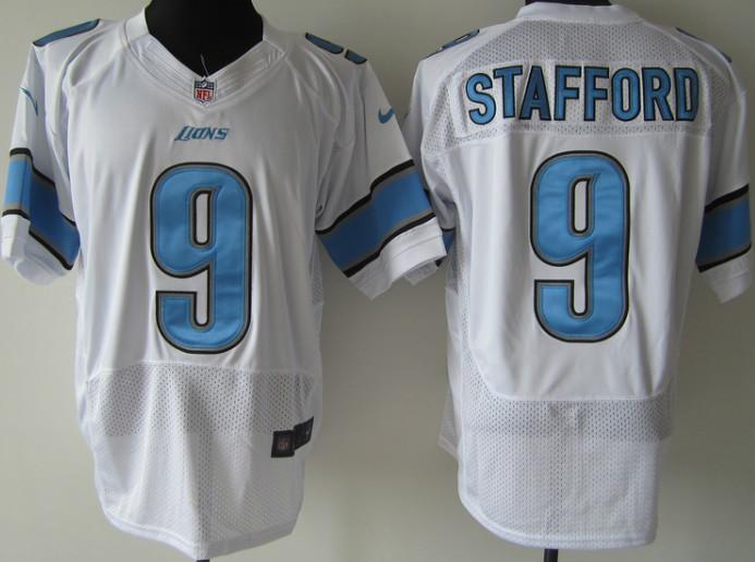 Nike Detroit Lions 9# Matthew Stafford White Elite Nike NFL Jerseys Cheap
