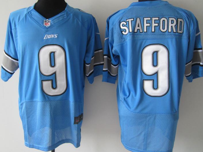 Nike Detroit Lions 9# Matthew Stafford Blue Elite Nike NFL Jerseys Cheap