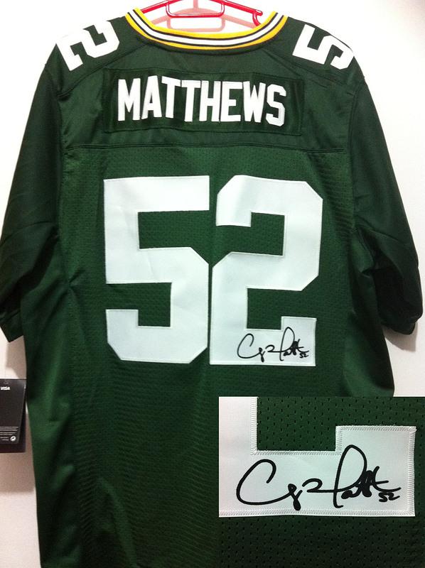 Nike Green Bay Packers #52 Clay Matthews Green Signed Elite NFL Jerseys Cheap