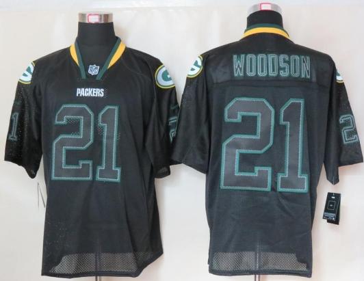 Nike Green Bay Packers #21 Charles Woodson Lights Out Black NFL Jerseys Cheap