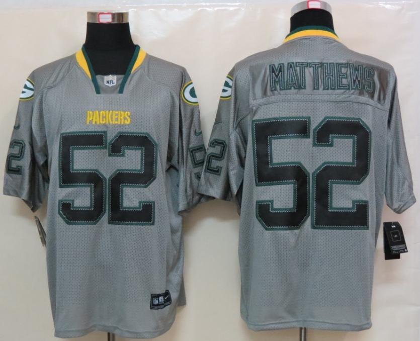 Nike Green Bay Packers #52 Clay Matthews Grey Lights Out Elite NFL Jerseys Cheap