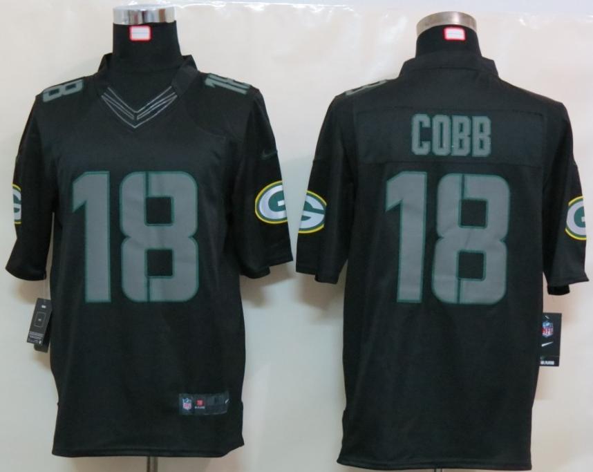Nike Green Bay Packers #18 Randall Cobb Black Impact Game LIMITED NFL Jerseys Cheap