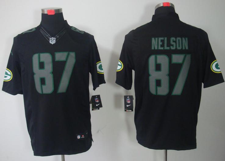 Nike Green Bay Packers #87 Jordy Nelson Black Impact Game LIMITED NFL Jerseys Cheap
