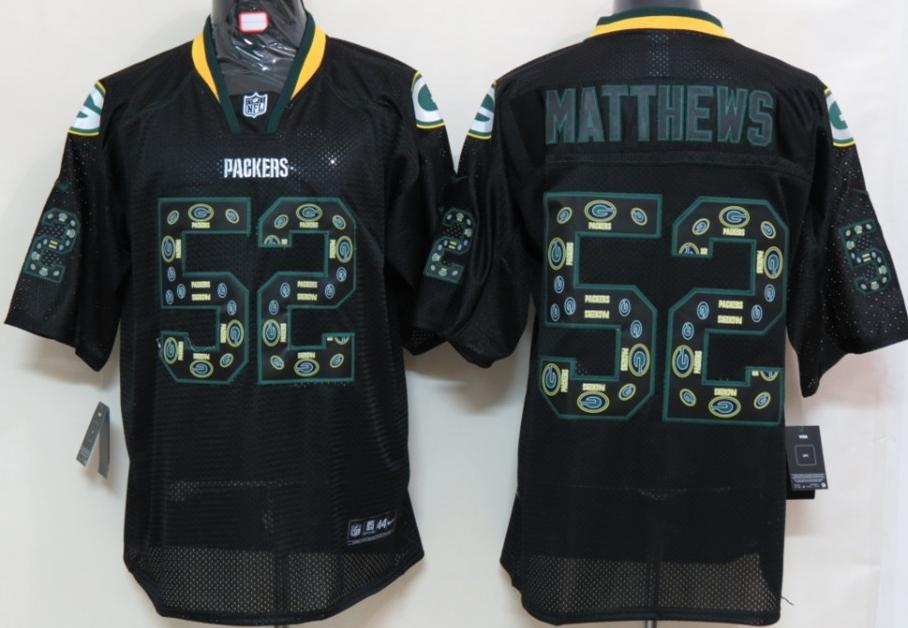 Nike Green Bay Packers #52 Clay Matthews Lights Out Black NFL Jerseys Cheap