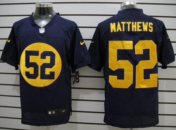 Nike Green Bay Packers #52 Clay Matthews Navy Blue Elite Nike NFL Jerseys Cheap