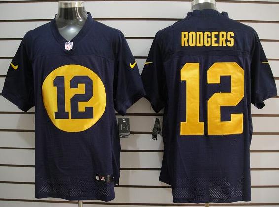Nike Green Bay Packers #12 Aaron Rodgers Navy Blue Elite Nike NFL Jerseys Cheap