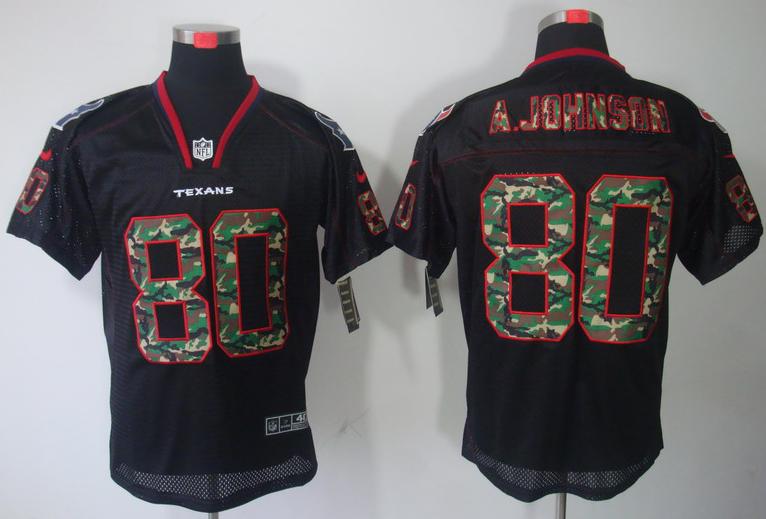 Nike Houston Texans #80 Andre Johnson Black Camo Fashion Elite NFL Jerseys Camo Number Cheap