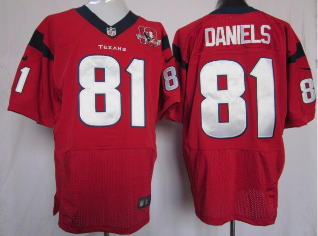 Nike Houston Texans #81 Owen Daniels Red Elite NFL Jerseys W 10TH Patch Cheap