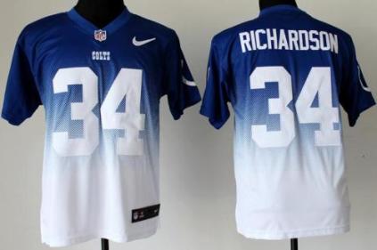 Nike Indianapolis Colts 34 Trent Richardson Blue White Drift Fashion II Elite NFL Jersey Cheap