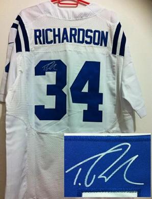 Nike Indianapolis Colts 34 Trent Richardson White Signed Elite NFL Jerseys Cheap