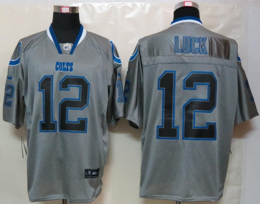 Nike Indianapolis Colts #12 Andrew Luck Grey Lights Out Elite NFL Jerseys Cheap