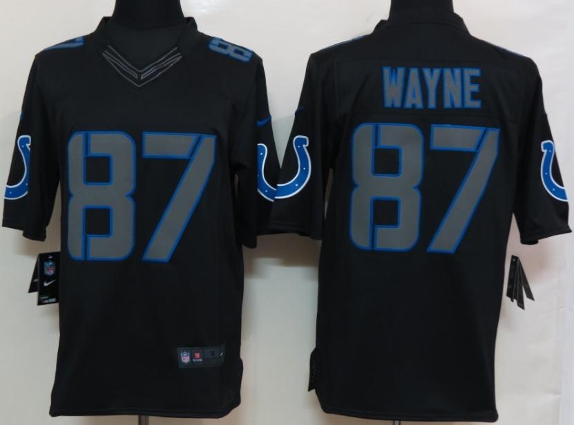 Nike Indianapolis Colts 87 Reggie Wayne Black Impact Game LIMITED NFL Jerseys Cheap