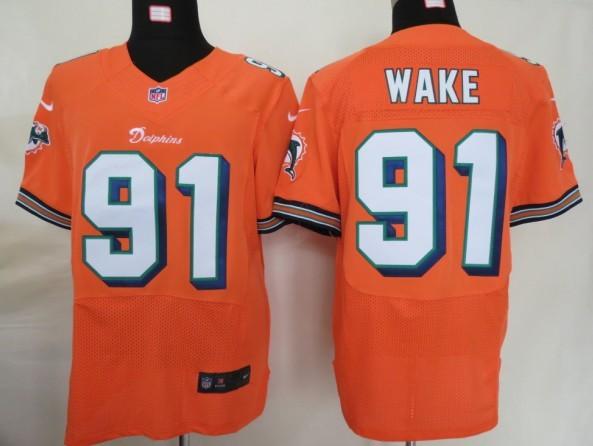 Nike Miami Dolphins 91 Cameron Wake Orange Elite Nike NFL Jerseys Cheap
