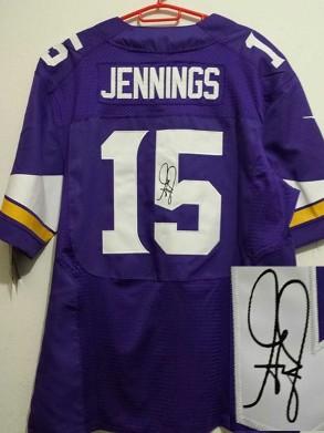 Nike Minnesota Vikings 15 Greg Jennings Purple Elite Signed NFL Jerseys Cheap