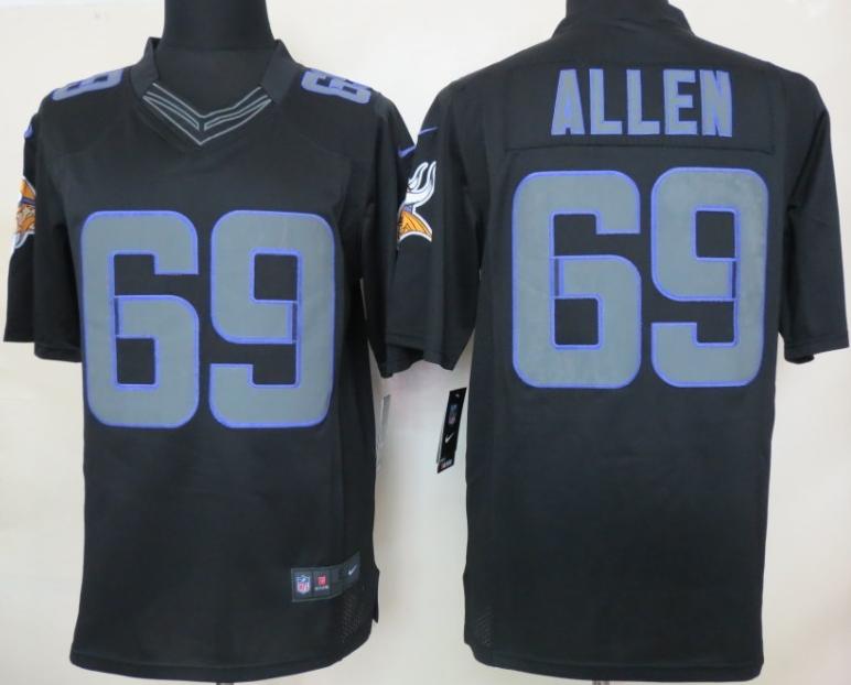 Nike Minnesota Vikings 69 Jared Allen Black Impact Limited NFL Jerseys Cheap