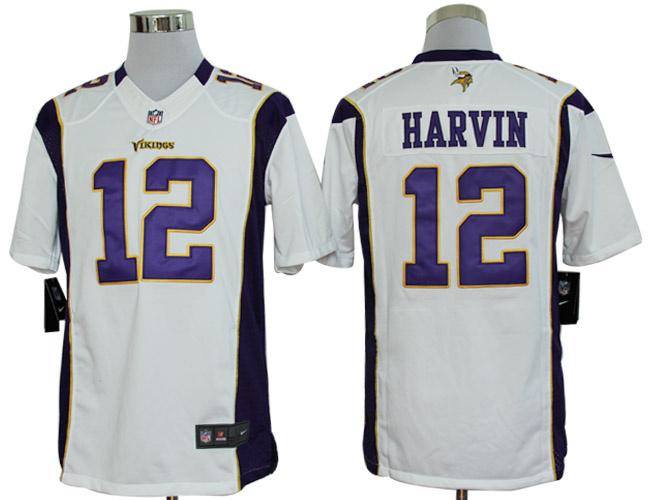 Nike Minnesota Vikings 12# Percy Harvin White Game LIMITED NFL Jerseys Cheap