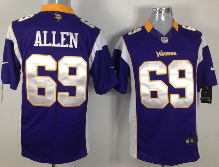 Nike Minnesota Vikings 69# Jared Allen Purple Game LIMITED NFL Jerseys Cheap