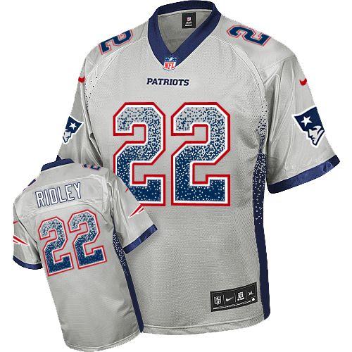 Nike New England Patriots 22 Stevan Ridley Grey Drift Fashion Elite NFL Jerseys Cheap