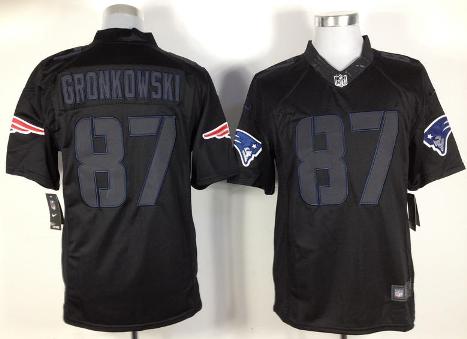 Nike New England Patriots 87 Rob Gronkowski Black Impact Game LIMITED NFL Jerseys Cheap