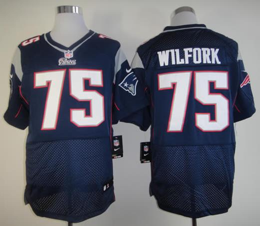 Nike New England Patriots 75 Vince Wilfork Blue Elite NFL Jerseys Cheap