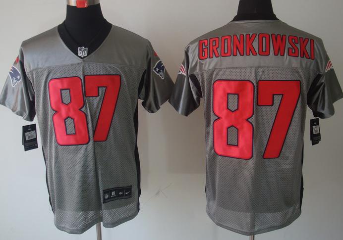 Nike New England Patriots 87 Rob Gronkowski Grey Shadow NFL Jerseys Cheap