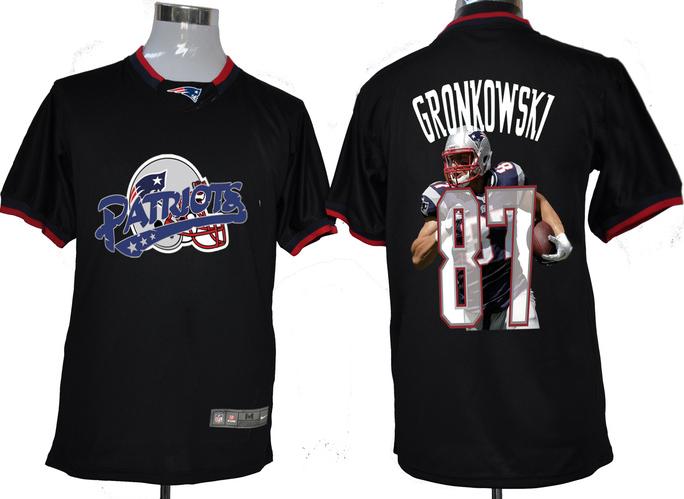 Nike New England Patriots 87 Rob Gronkowski Black All-Star Fashion NFL Jerseys Helmet Front Cheap