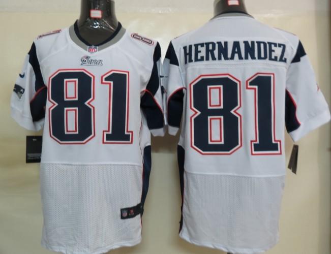 Nike New England Patriots 81 Hernandez White Elite Nike NFL Jerseys Cheap