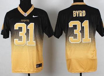 Nike New Orleans Saints 31 Jairus Byrd Black Gold Drift Fashion II Elite NFL Jersey Cheap